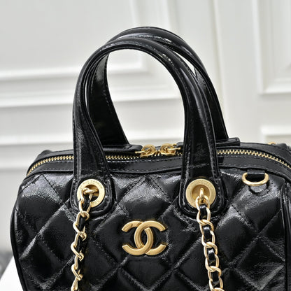 Small Bowling Bag In Black & Gold