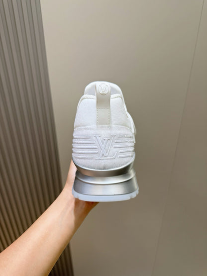 LV New Runner Knit Sneakers With Silver-Tone Initials