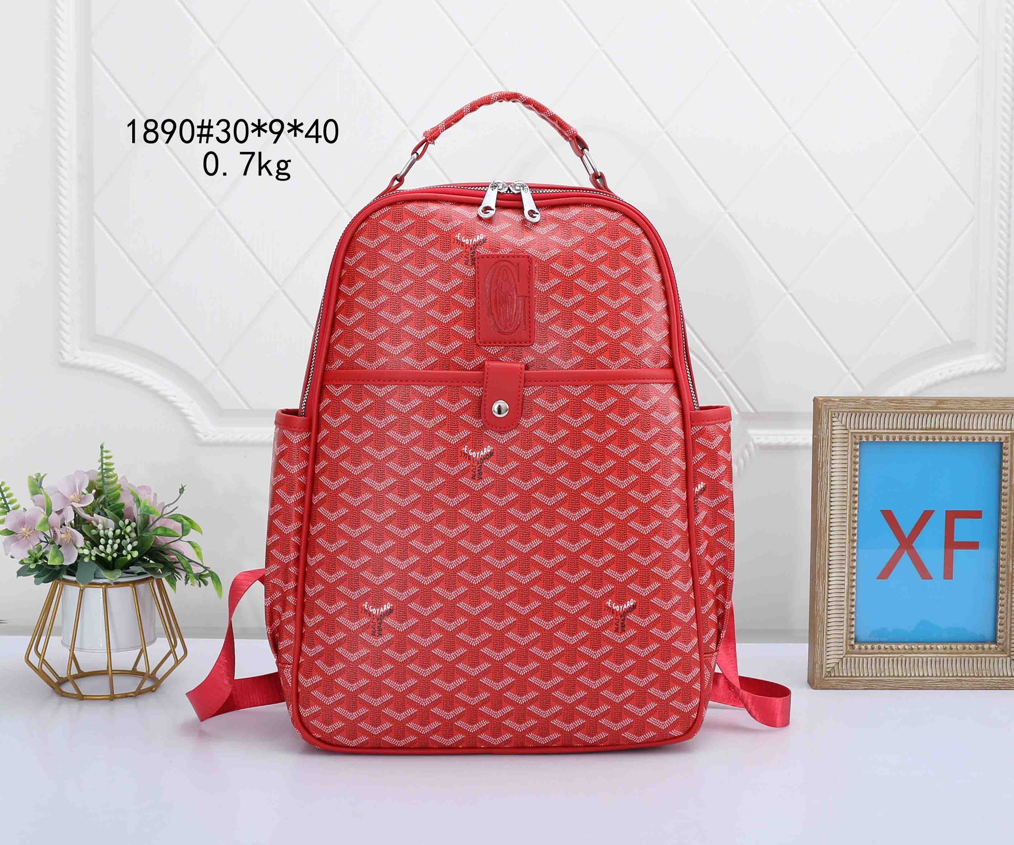 Geometric Monogram Travel Backpack