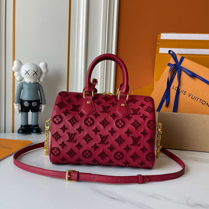 Embossed Monogram Boston Tote Bag