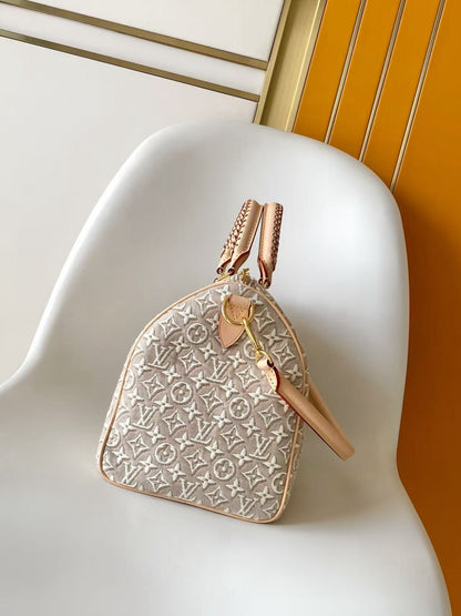 Speedy Soft 30 In Monogram Embleme Jacquard Fabric