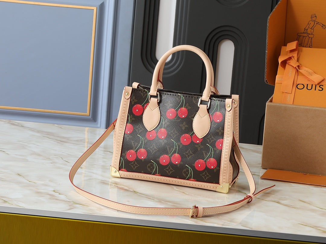 TM Cherry Monogram Hansbag