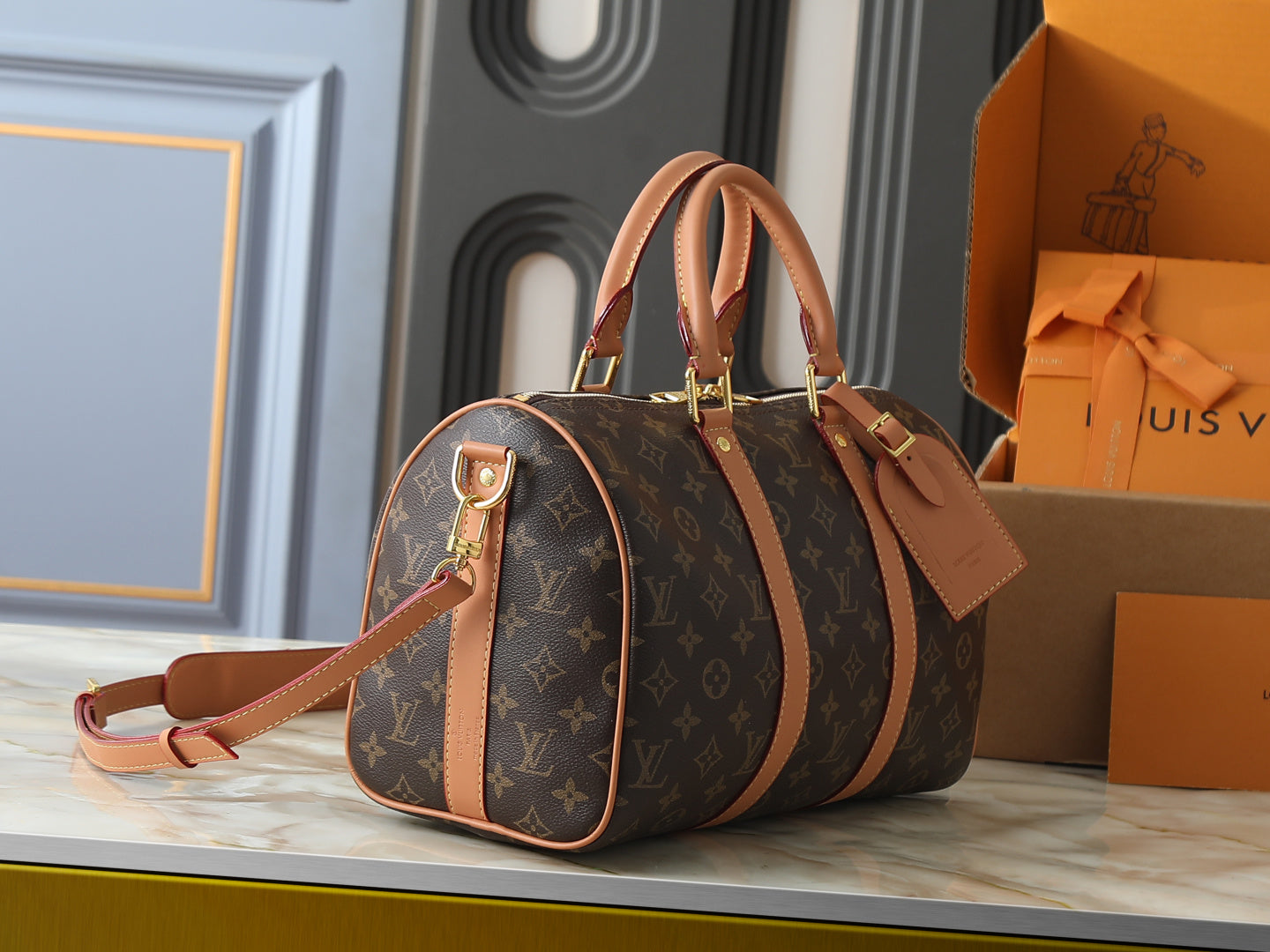 Keepall Bandouliere Monogra Canvas Handbag