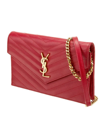 Cassandre Envelope Mini Matelasse Leather Shoulder Bag With Box