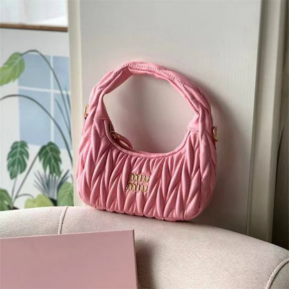 Wander matelassé nappa leather hobo bag Small Size