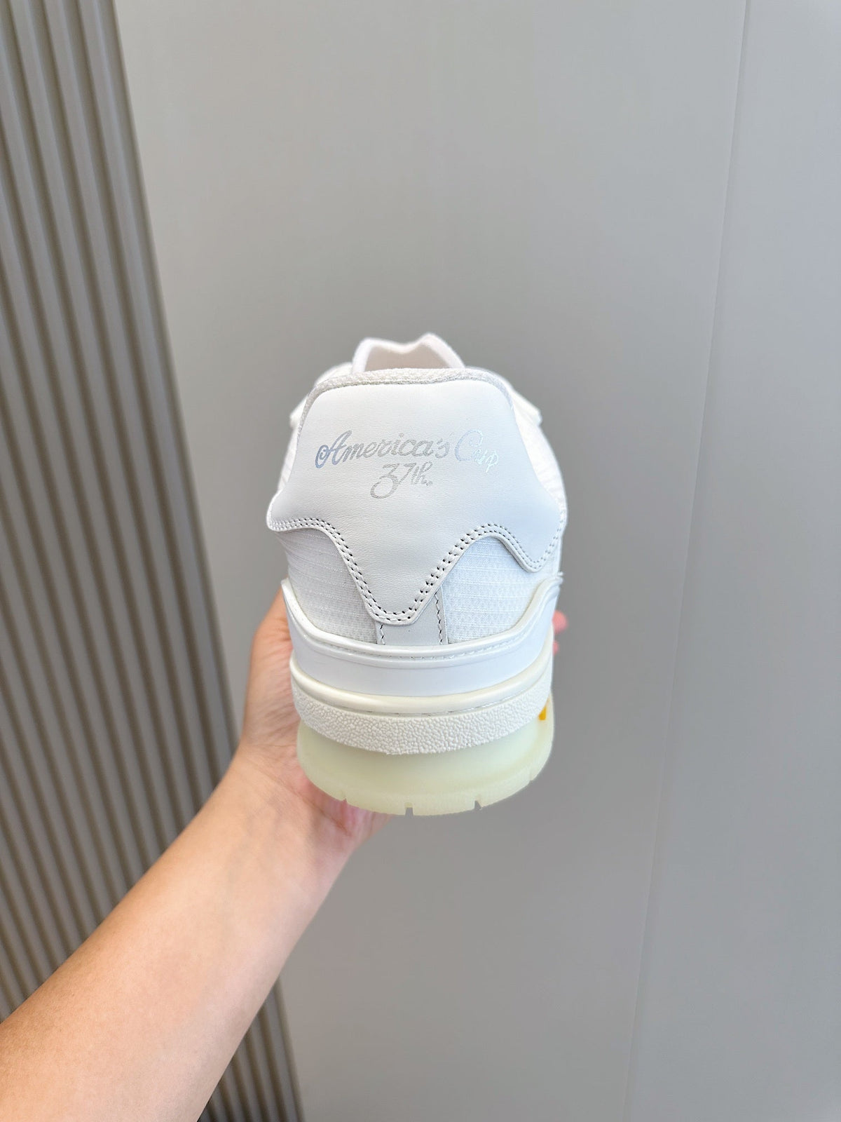 White LV Trainer Sneakers