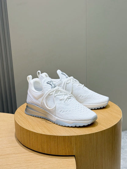 LV New Runner Knit Sneakers With Silver-Tone Initials