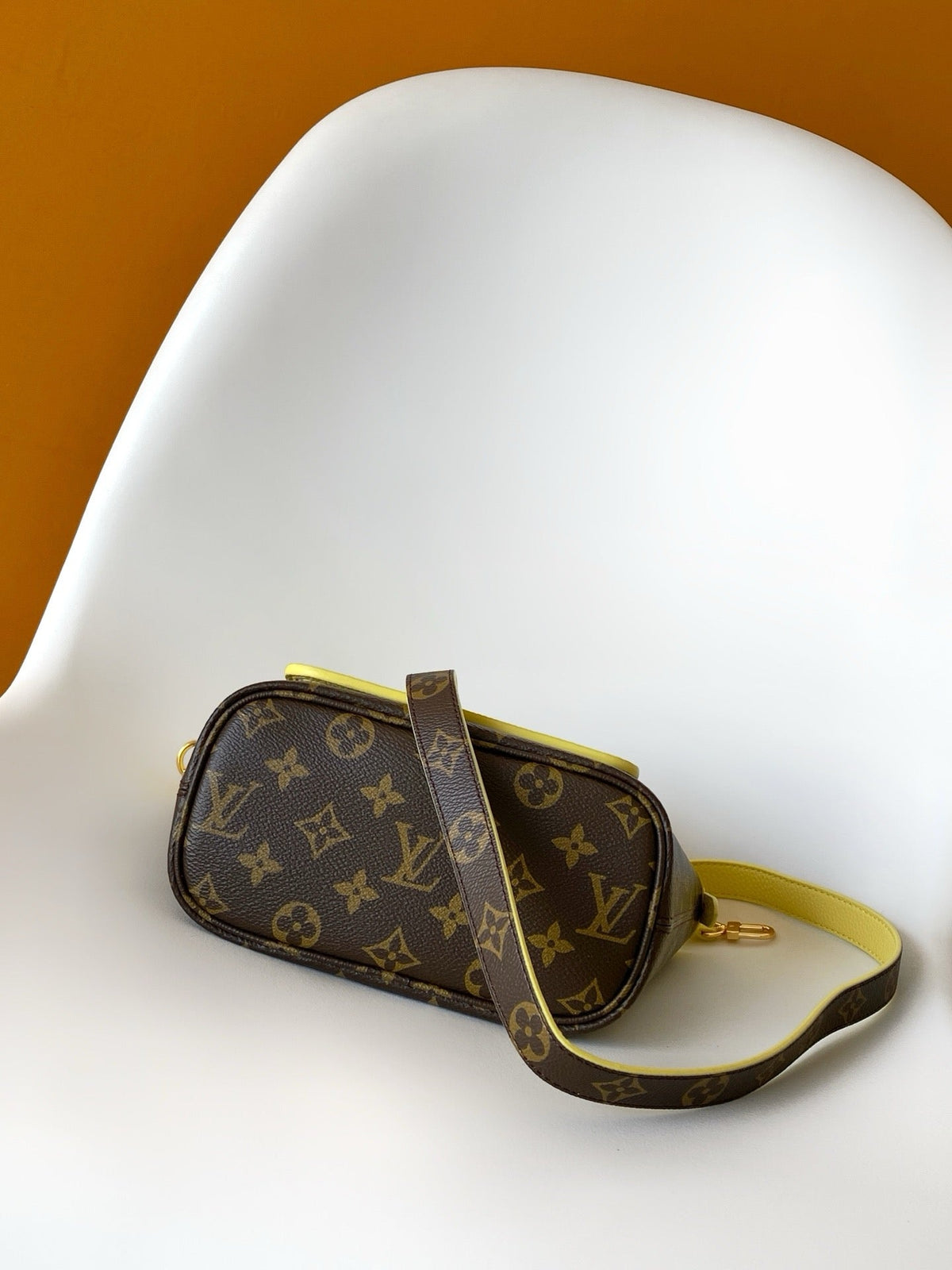 Neverfull Inside Out Handbag With Bright Yellow Trim