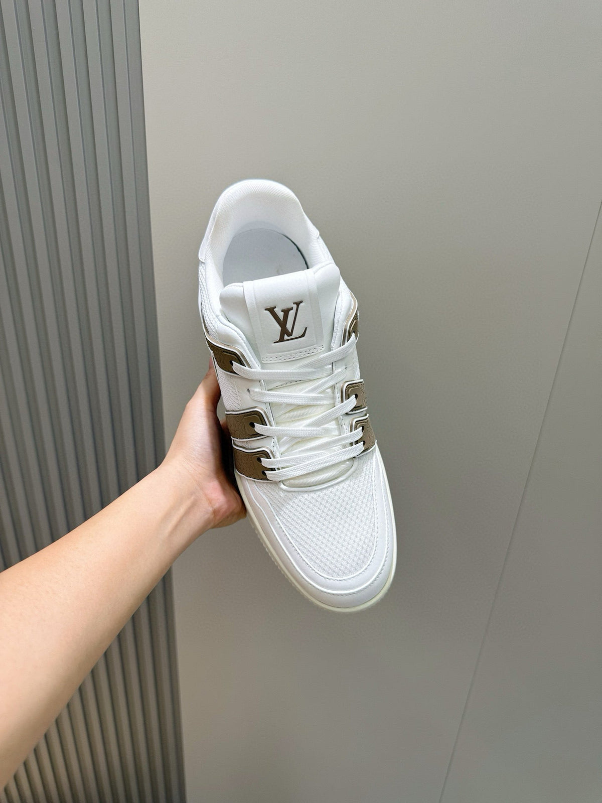 LV Trainer Sneakers White And Brown