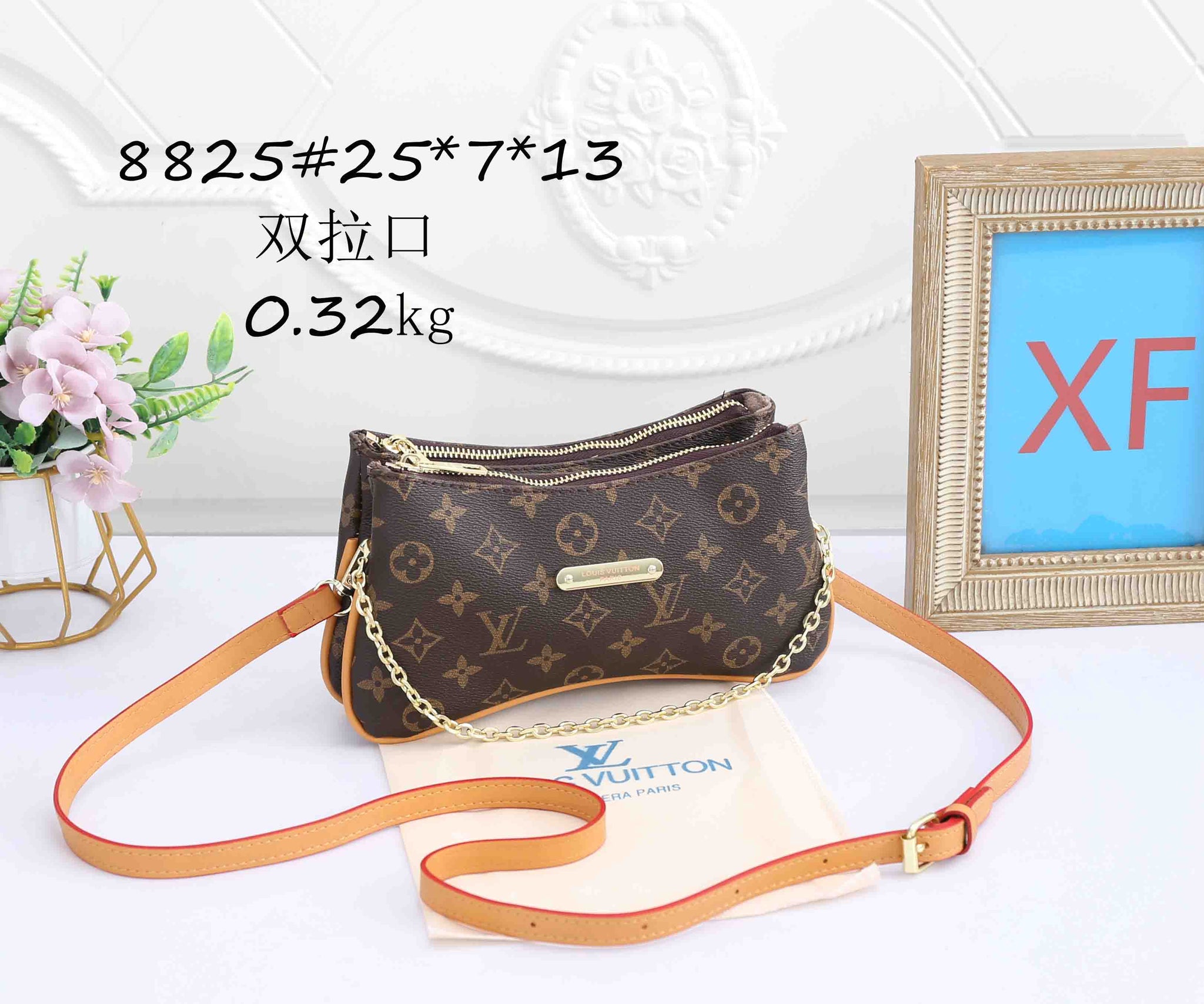 Chain Strap Crescent Crossbody Bag