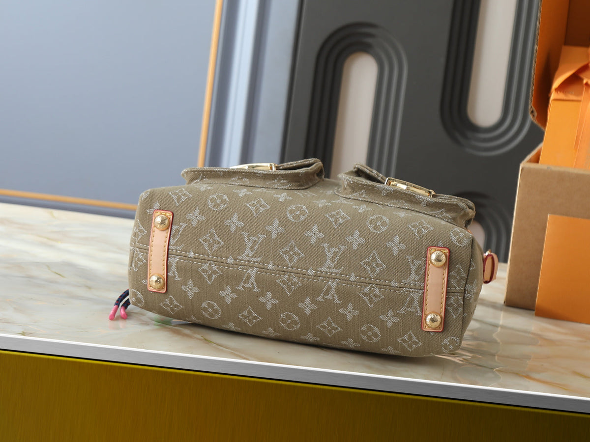 LV Monogram Denim Baggy MM Hobo Shoulder Bag