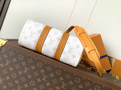 Keepall Bandouliere 25 With White Monogram Coated Canvas