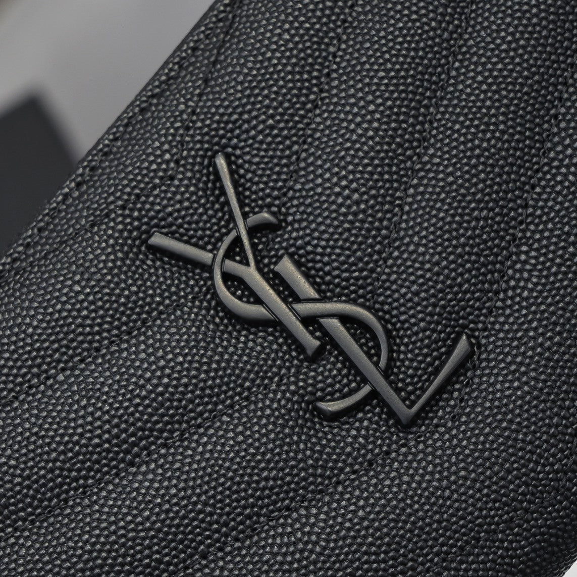 Large Zip Around Wallet Black Hardware