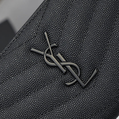 Large Zip Around Wallet Black Hardware