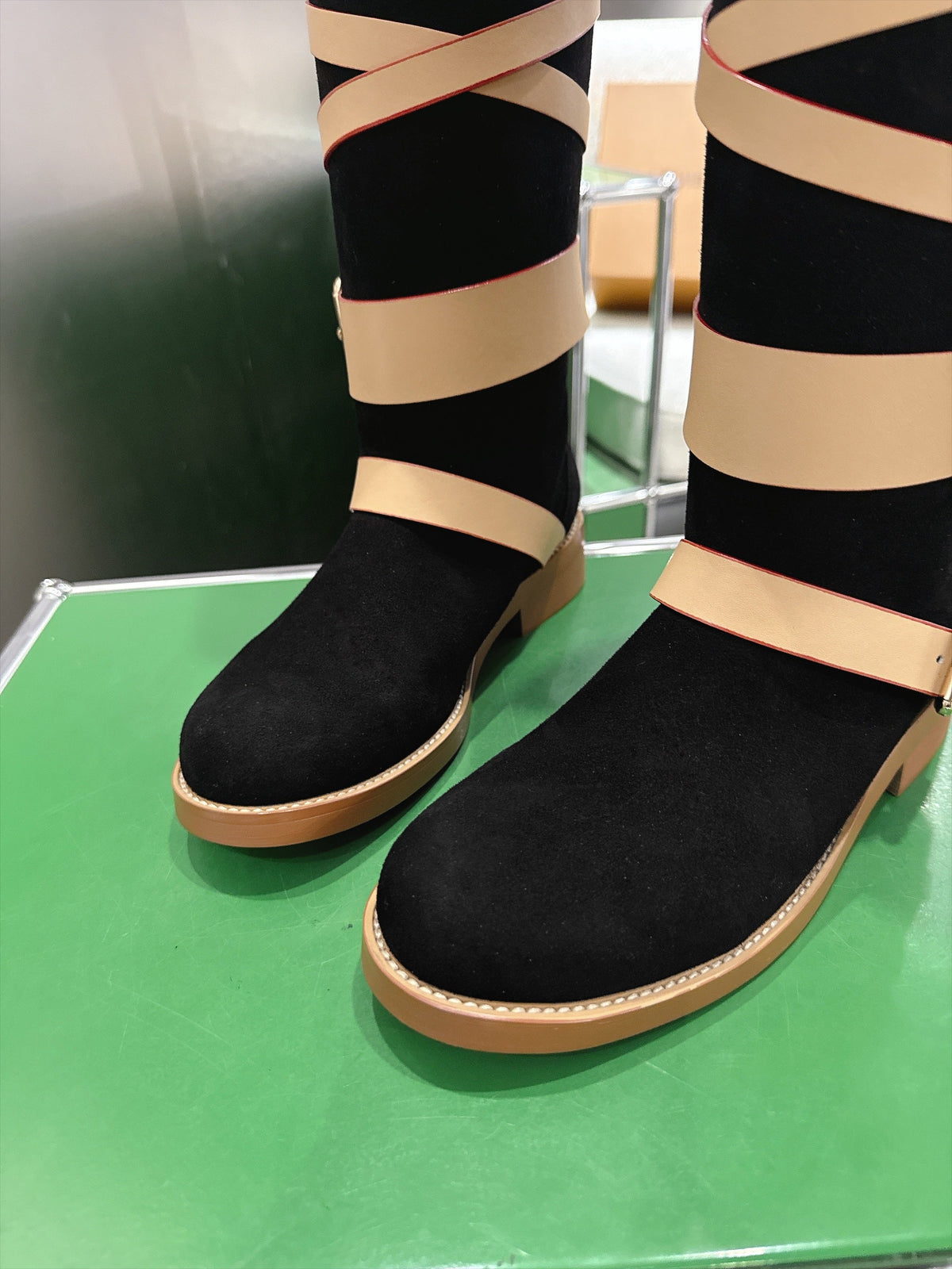 Amiral Falt Boot Crafted In Black Suede Calf Leather