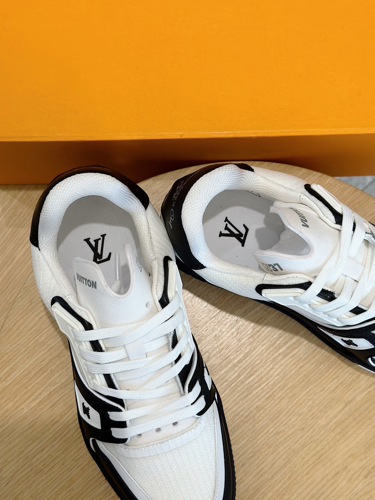 LV White & Black Trainer Sneakers