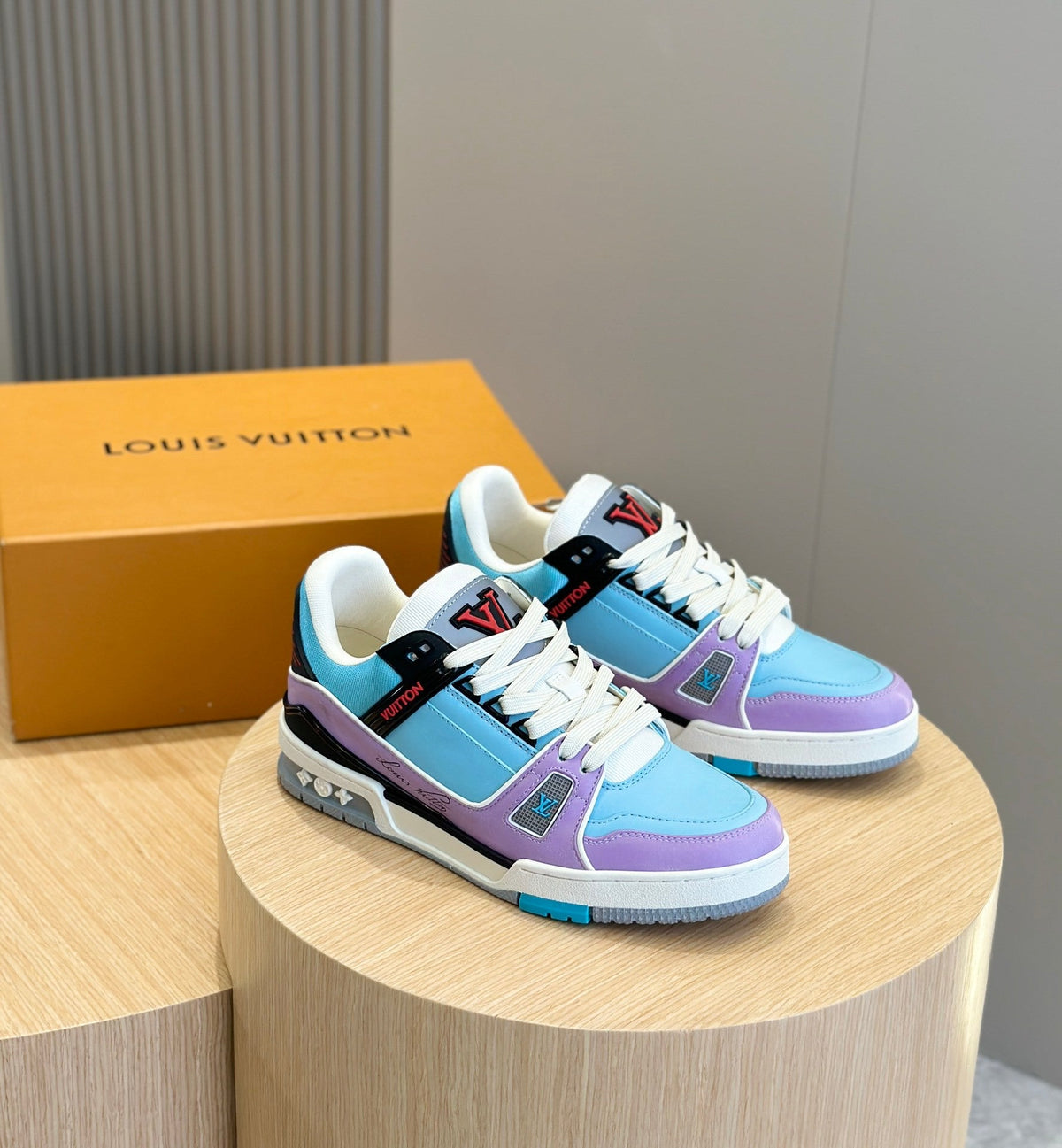 LV Trainer Sneakers With Blue And Purple Gradient Finish