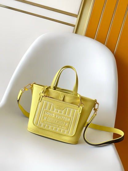 Neverfull Inside Out Handbag With Bright Yellow Trim