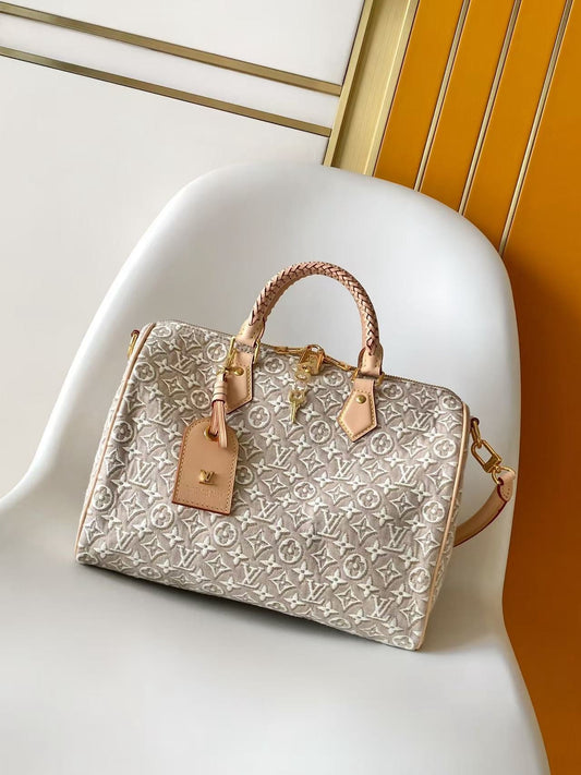Speedy Soft 30 In Monogram Embleme Jacquard Fabric