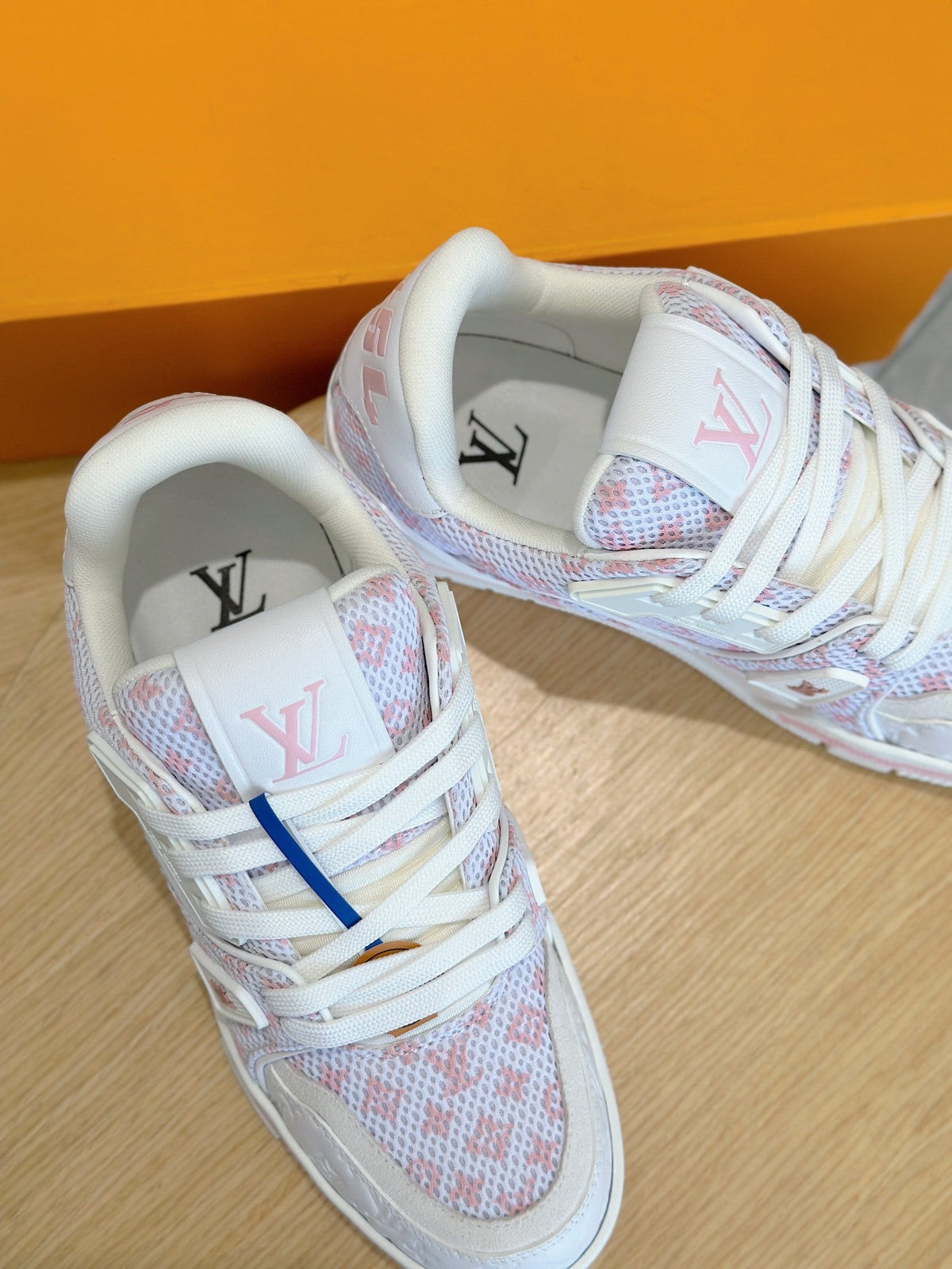 LV Pink And White Trainer Sneakers