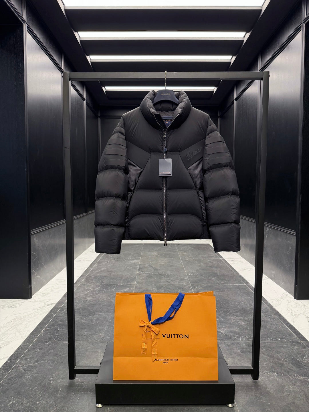 LV Black Quilted Puffer Jacket