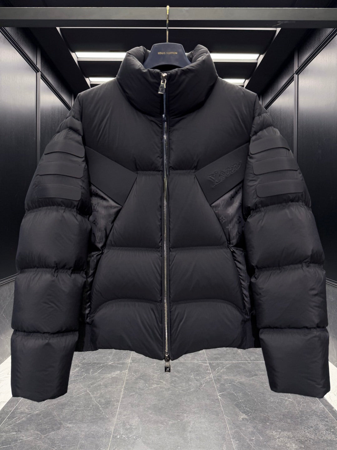 LV Black Quilted Puffer Jacket