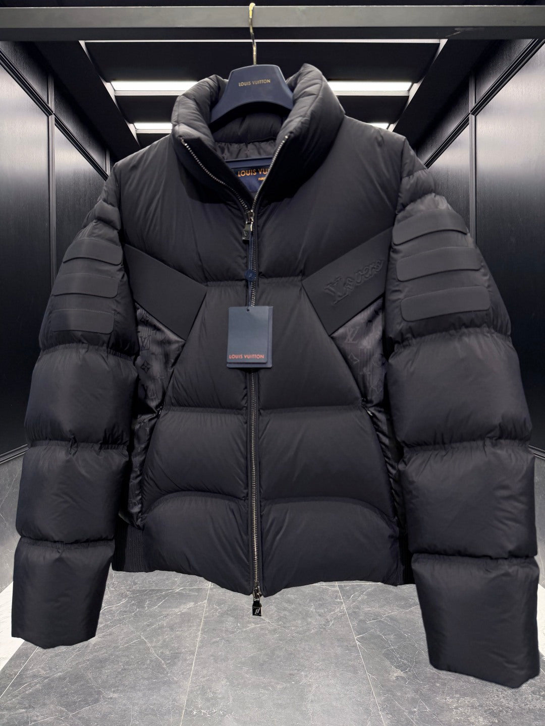 LV Black Quilted Puffer Jacket