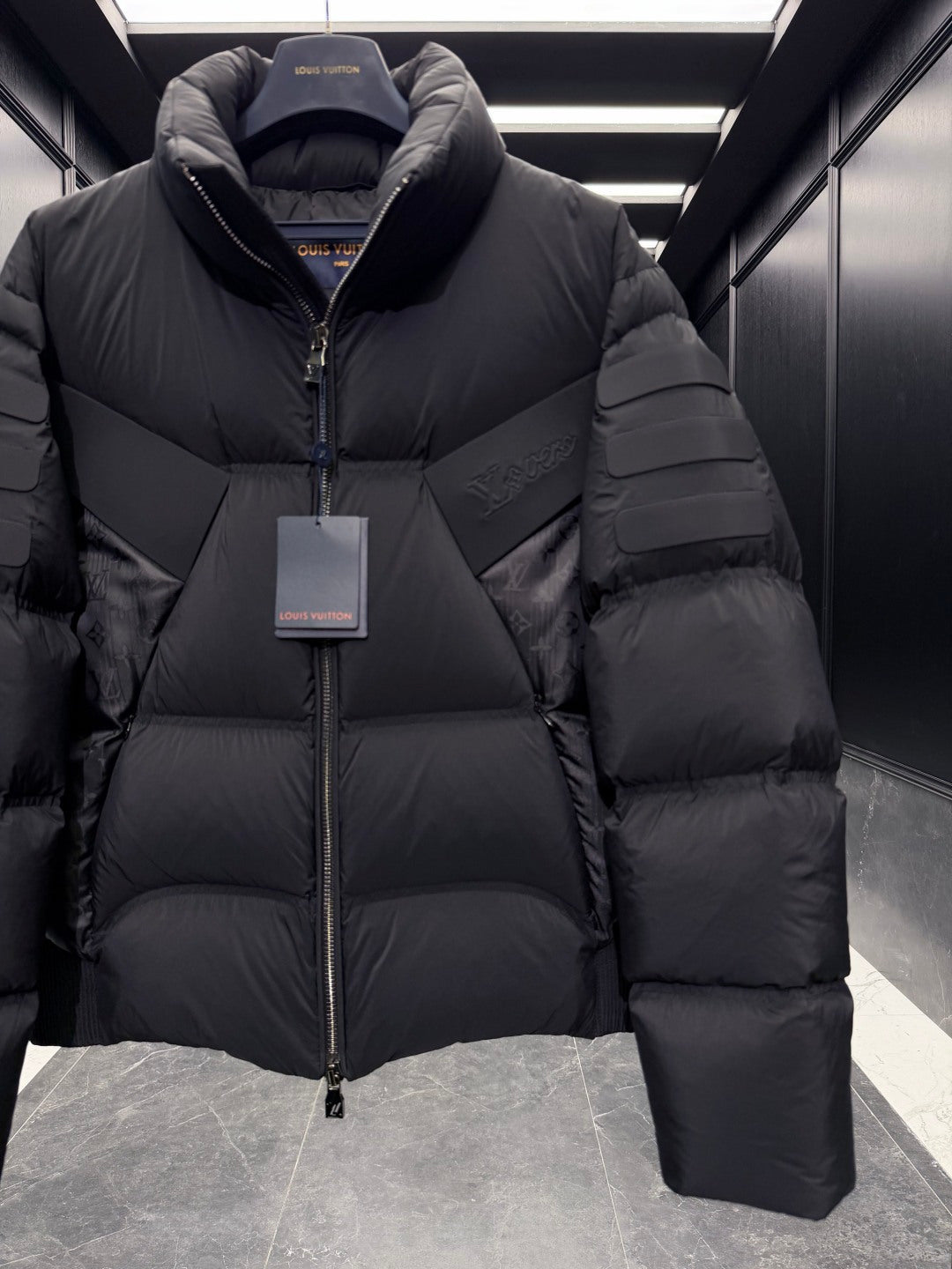 LV Black Quilted Puffer Jacket