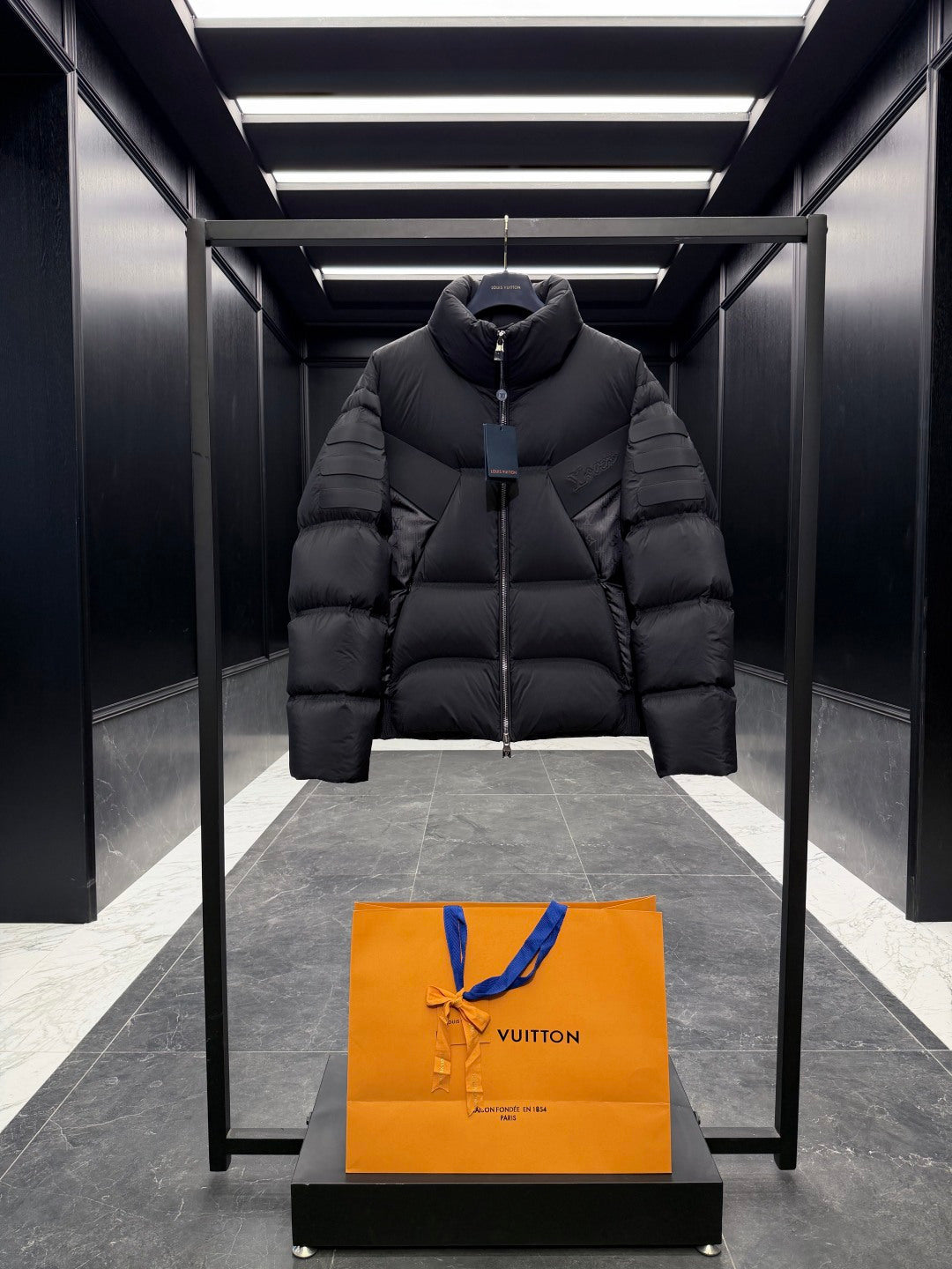 LV Black Quilted Puffer Jacket