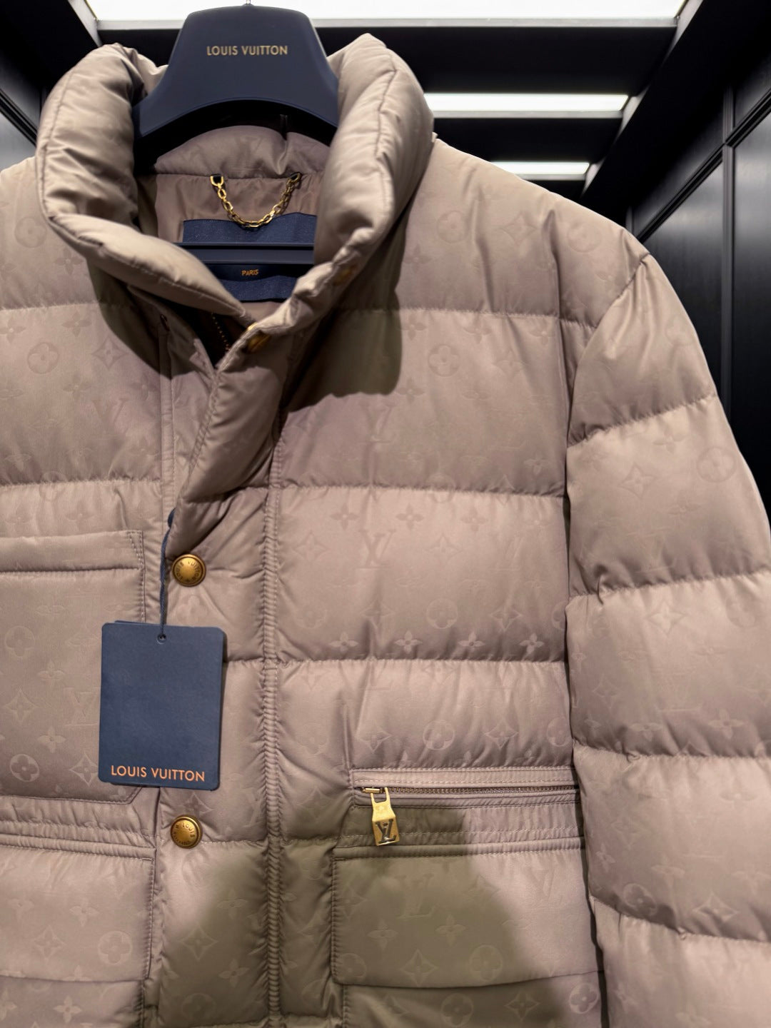 LV Stone-Colored Puffer Jacket