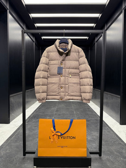 LV Stone-Colored Puffer Jacket