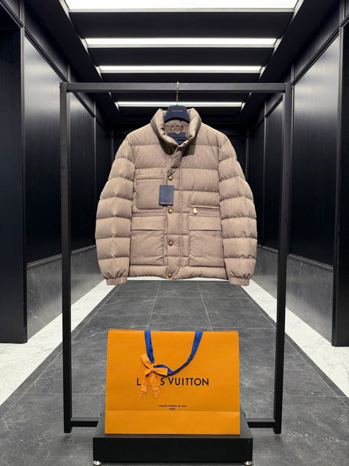 LV Stone-Colored Puffer Jacket