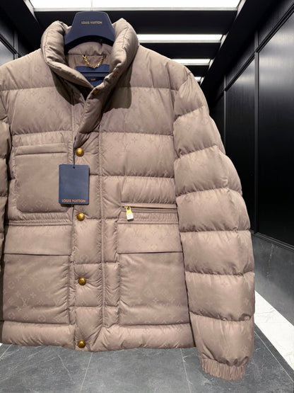 LV Stone-Colored Puffer Jacket