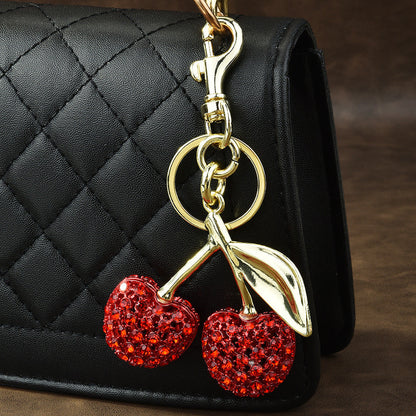 Full Diamond Cherry Bag Keychain Pendant