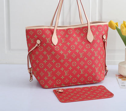 Neverfull Monogram Tote Bag & Pouch
