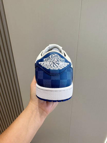 LV Monogram Denim Pattern Trainer Sneakers