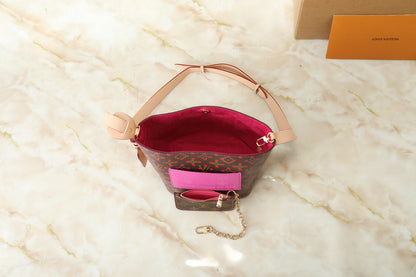 Monogram Mini Bucket Crossbody Bag with Coin Purse