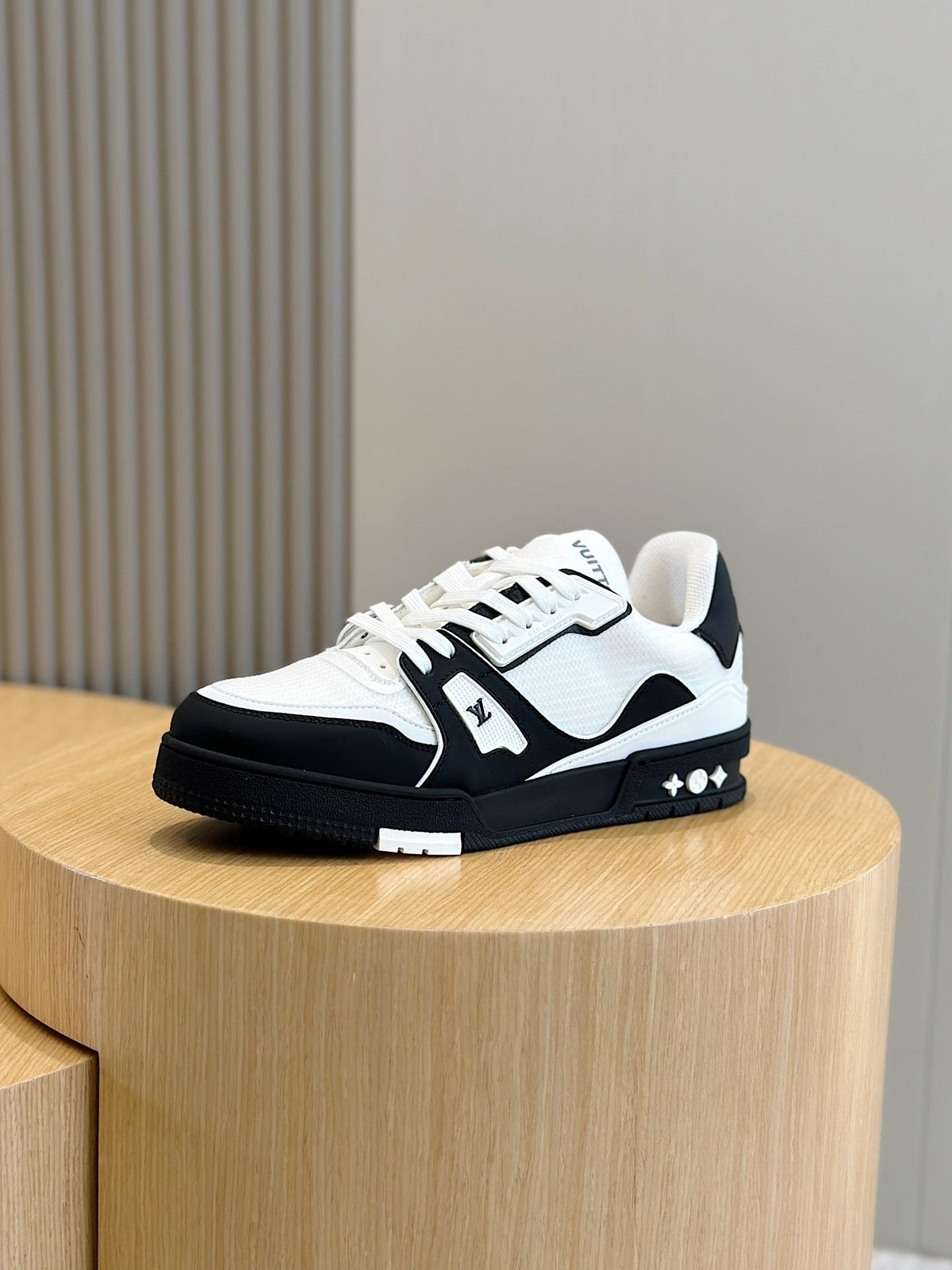 LV White & Black Trainer Sneakers