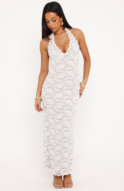 Destiny Lace Maxi Dress White