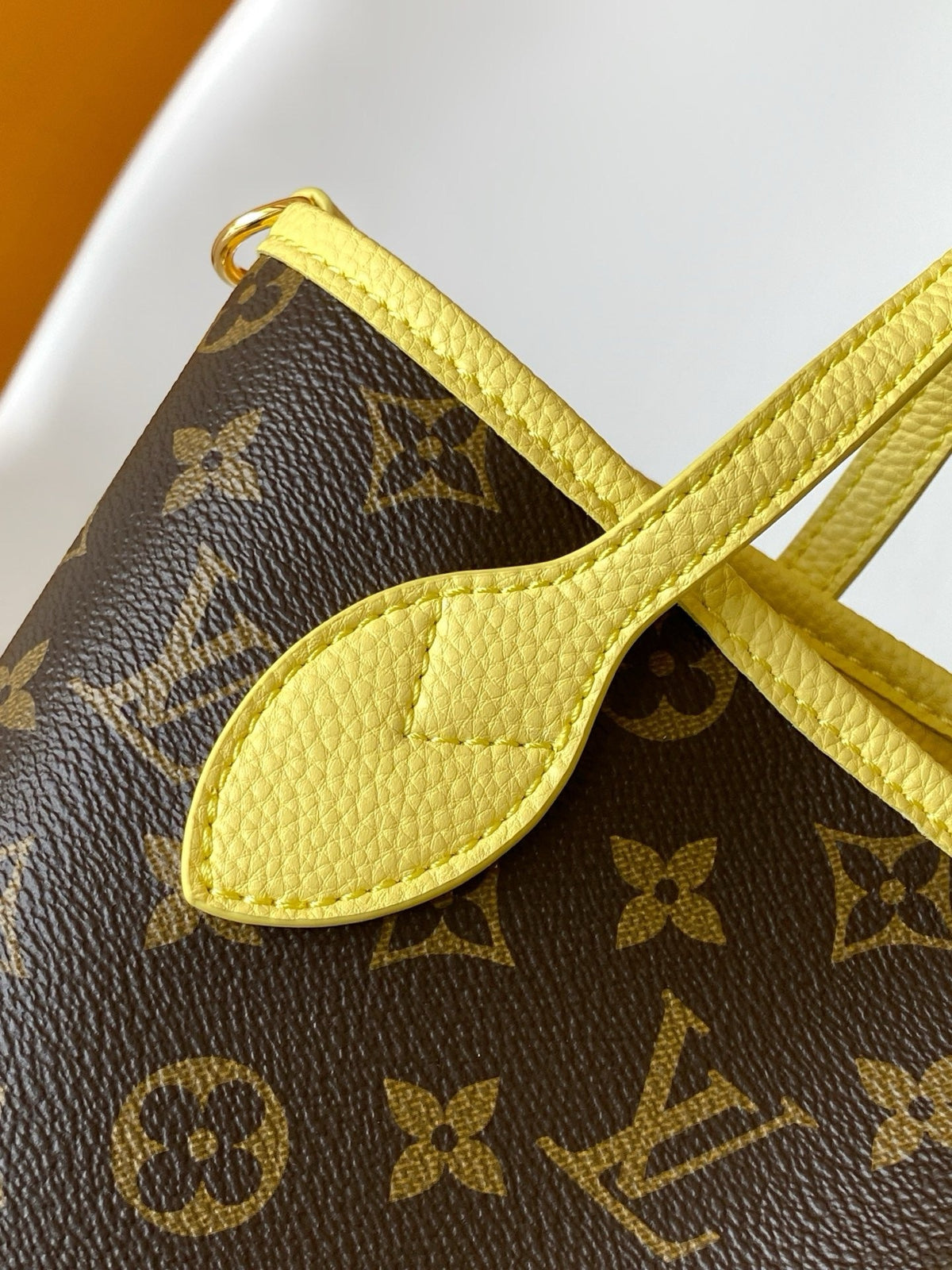 Neverfull Inside Out Handbag With Bright Yellow Trim