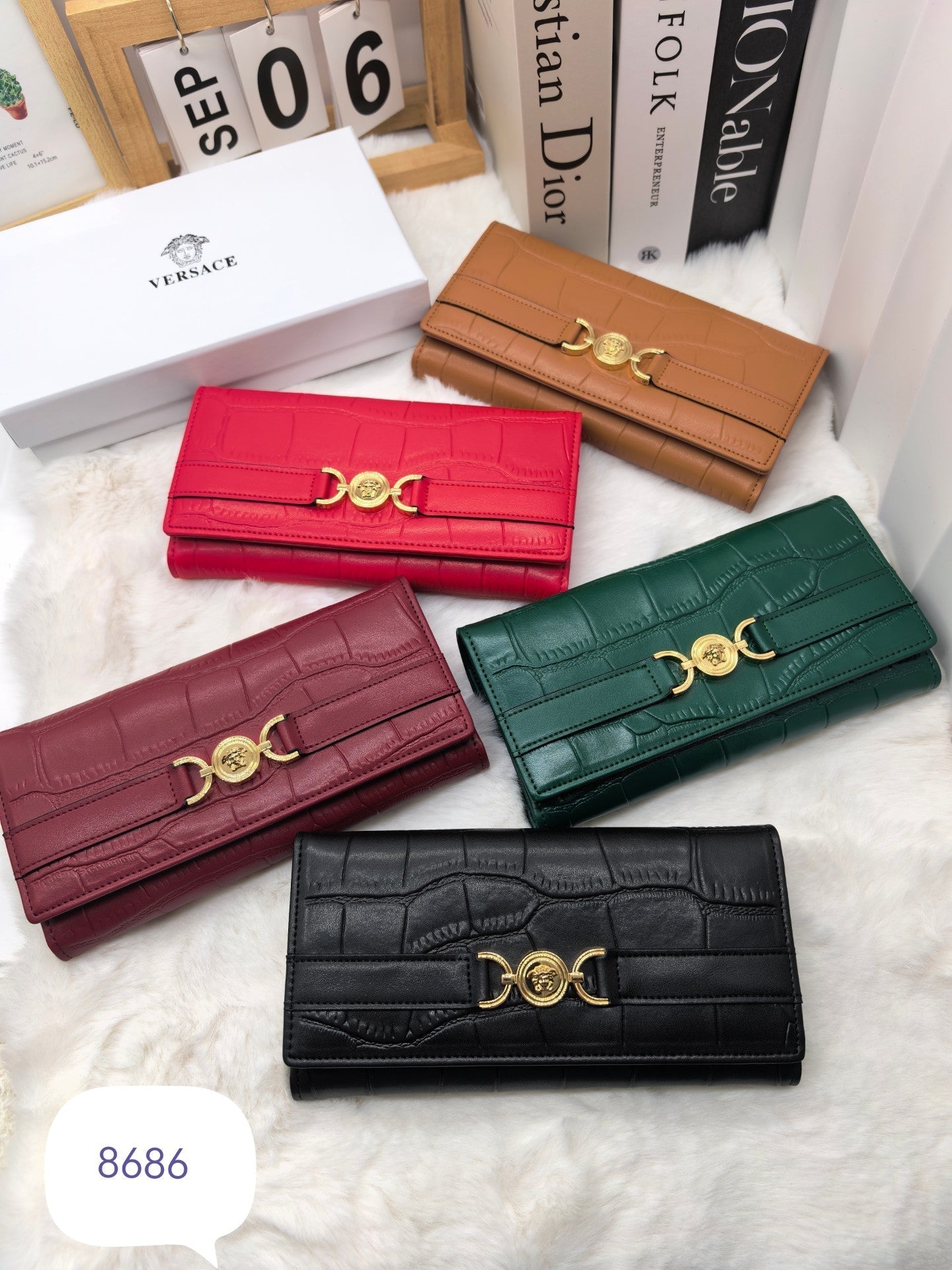 Croc-Embossed Long Wallet