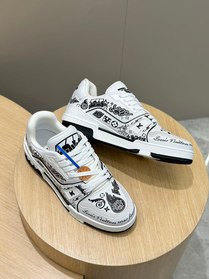 LV Trainer Comic Motifs Sneakers