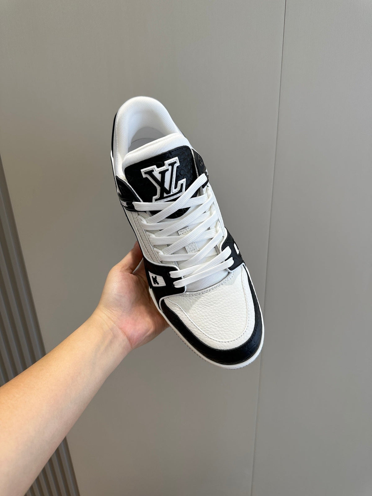 LV Trainer Sneaker In Black And White Colorway