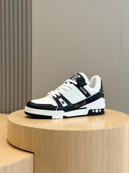 LV Trainer Sneaker In Black And White Colorway