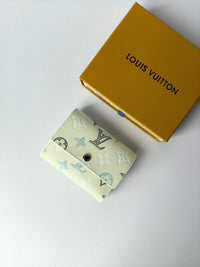 Cream White with Sky Blue & Black Print