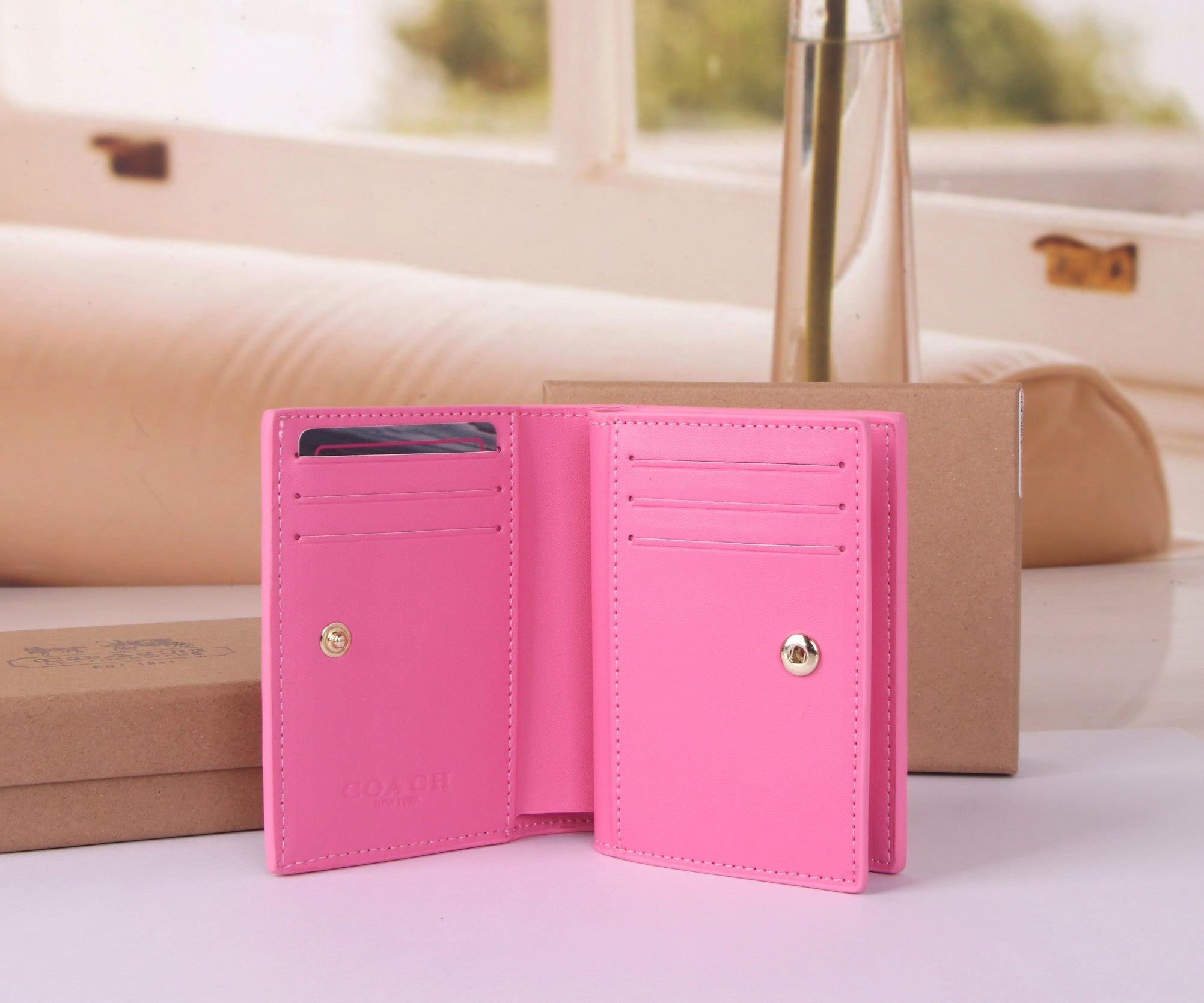Small C Signature Flap Wallet