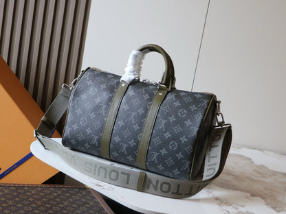 Keepall Bandouliere In Monogram Eclipse Canvas
