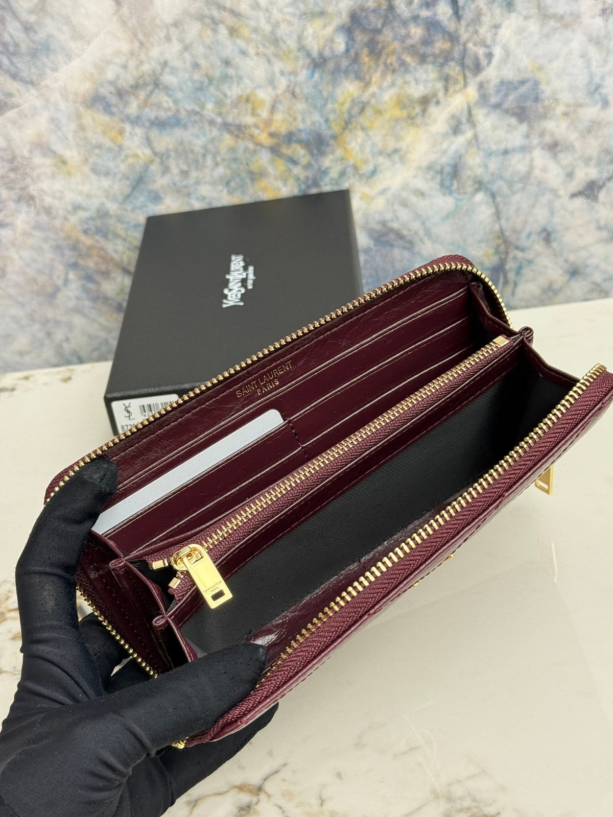 Zip-Around Wallet With Classic Chevron Quilting