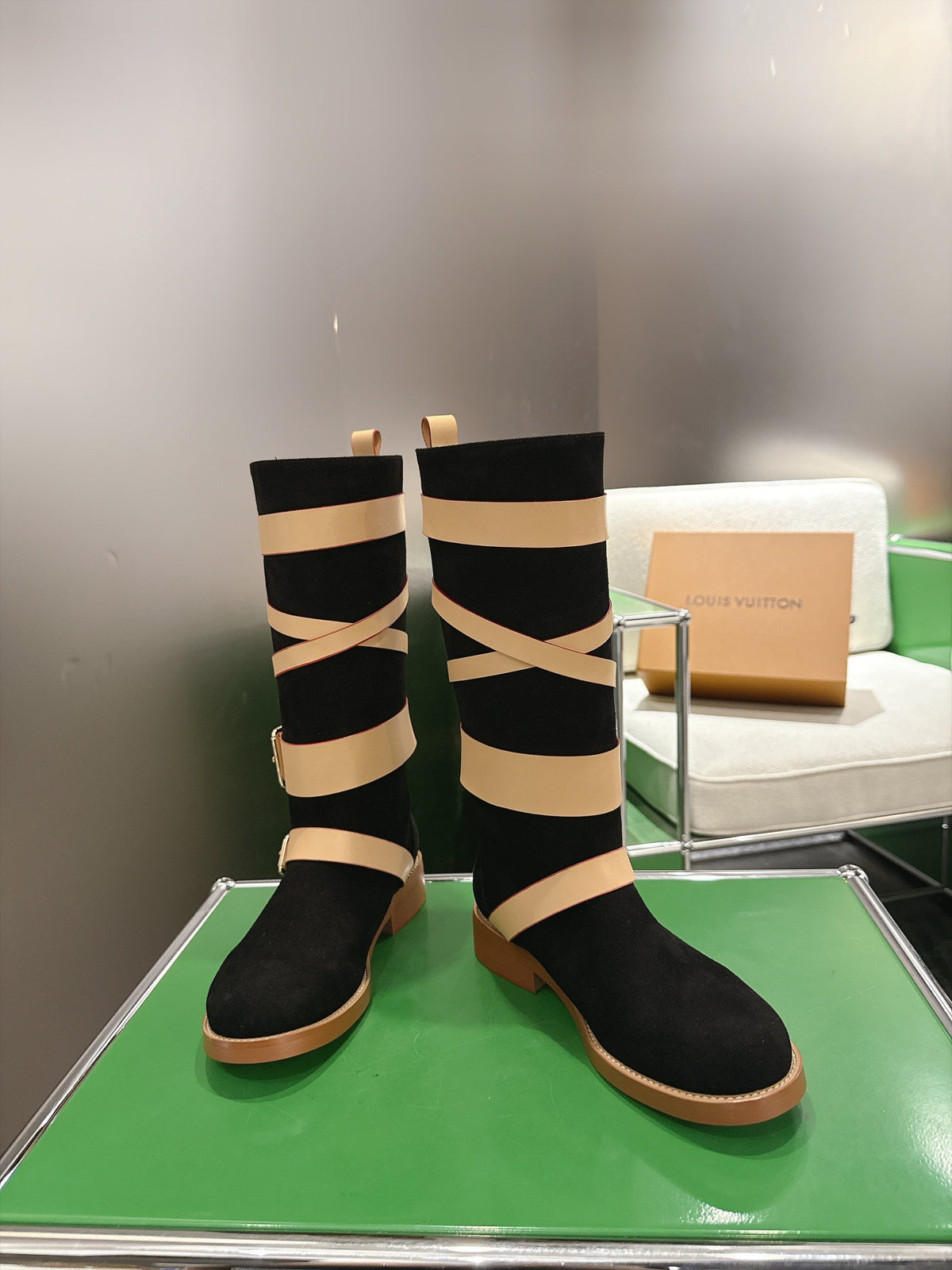 Amiral Falt Boot Crafted In Black Suede Calf Leather
