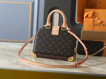 Alma Trunk Monogram Canvas & Gold-Toned Metallic Corners